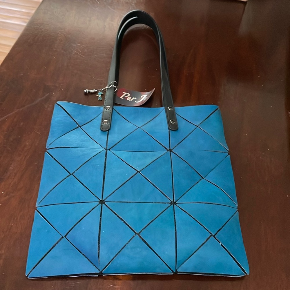 Leather geometric Pur Jus tote